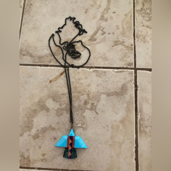 FOUND -Vintage Native American Multi Stone Eagle Necklace - 633 $35 or $30 w/of… - Picture 2 of 5